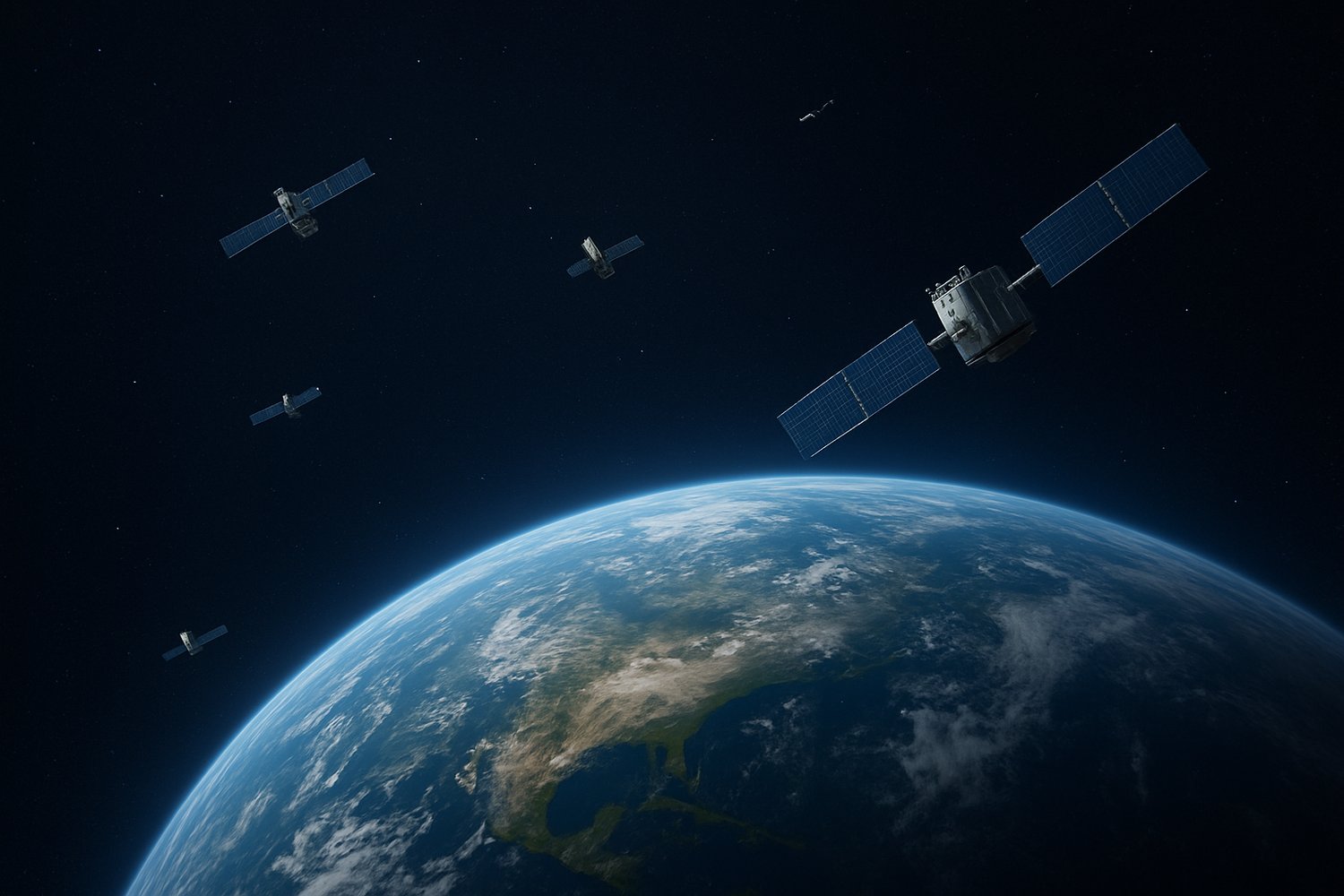 Earth and Satellites in Space